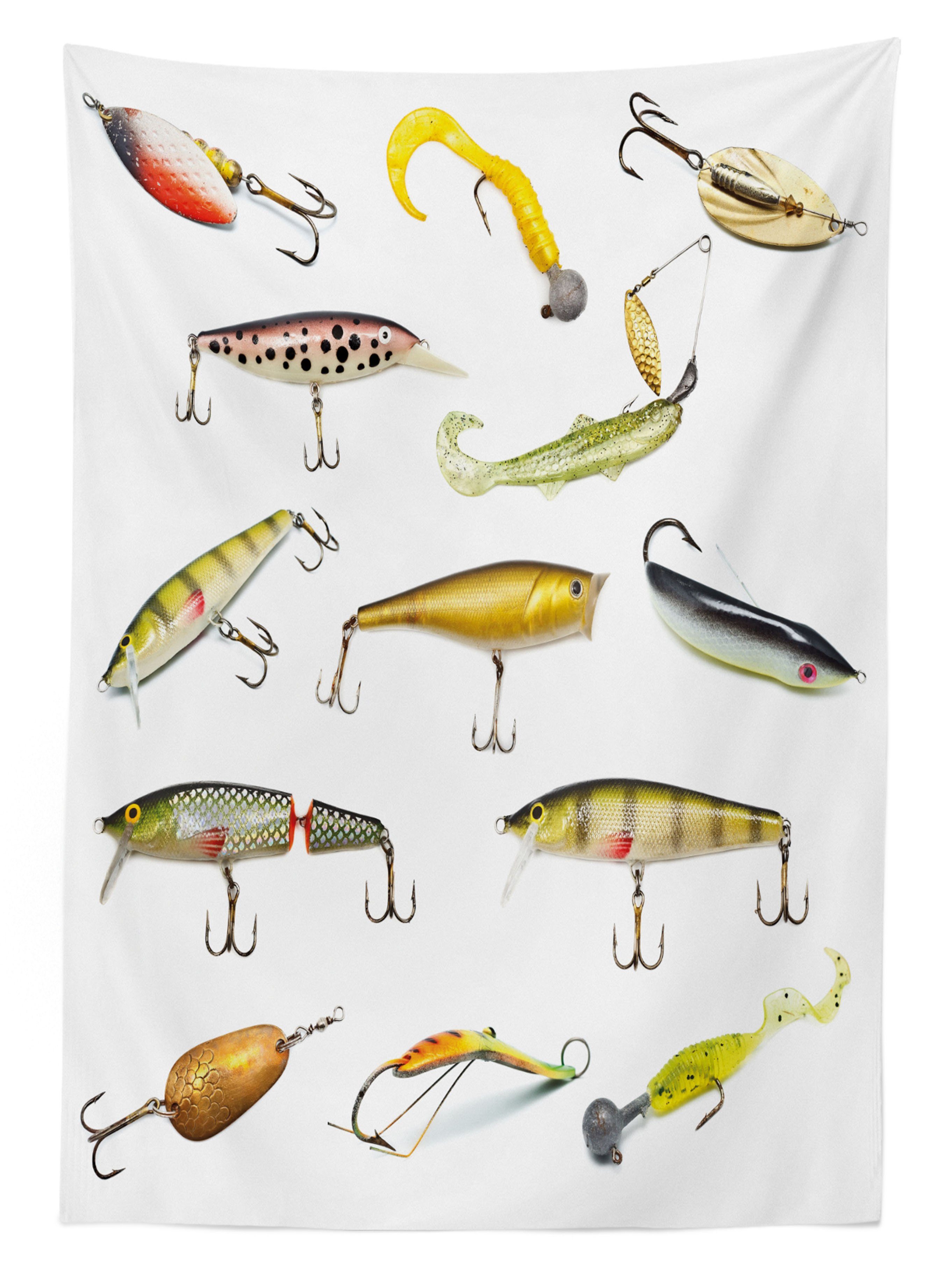Jagd Seetiere Klare Für Tischdecke Theme Farbfest Waschbar Abakuhaus den Farben, Bereich Fisch Außen geeignet
