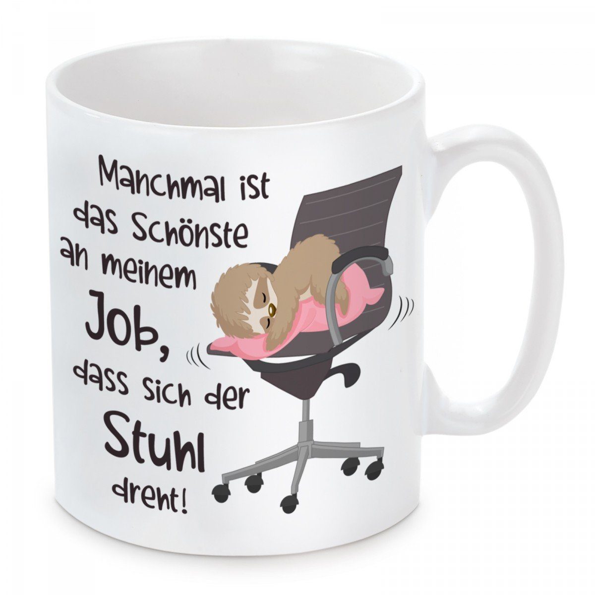 Herzbotschaft Tasse Kaffeebecher mit Motiv Das Schönste an meinem Job, Keramik, Kaffeetasse spülmaschinenfest und mikrowellengeeignet