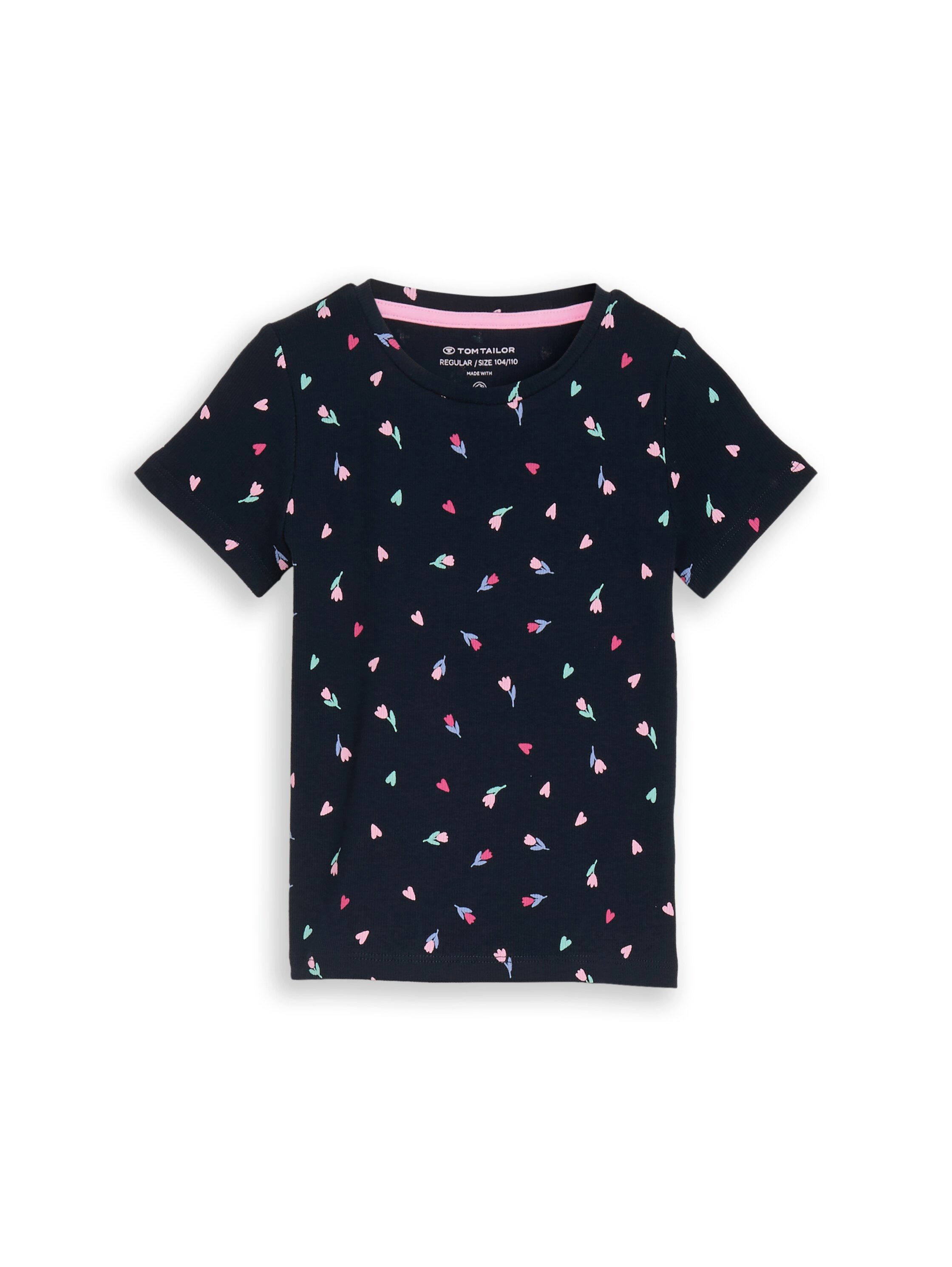 TOM TAILOR Kurzarmshirt mit Tulpen/Blumen-Print