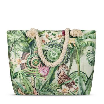 GMD Living Strandtasche ABHITA, mit hochwertigem Motiv: Mandala Dschungel, 630 denier