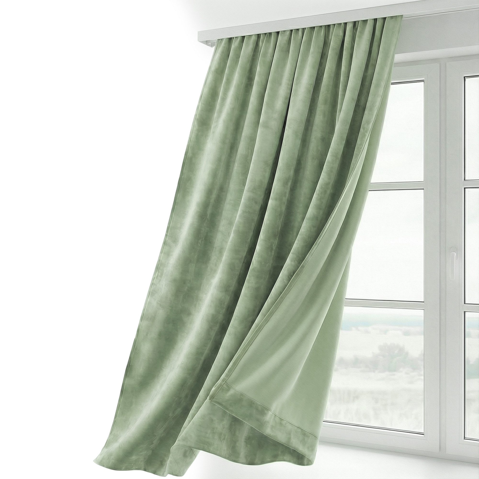 Beautex Verdunkelungsvorhang Samt Vorhang Kräuselband U-Band Gardine Velvet abdunkelnd (1 St), Hakenaufhängung, abdunkelnd