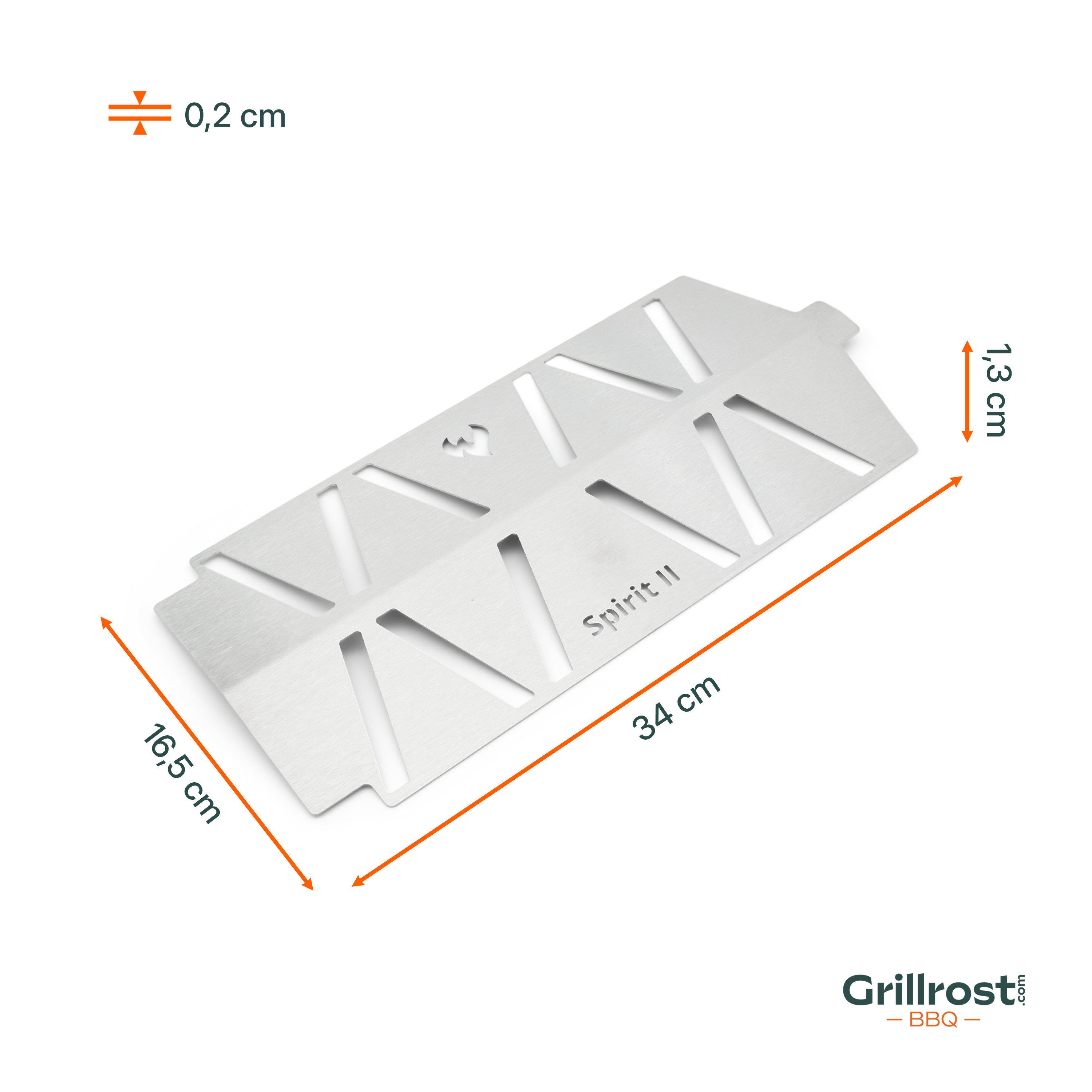 Grillrost.com BBQ Grillrost BBQ Hitzereflektor Weber Spirit 2 200er und 300er Serie, Made in Germany