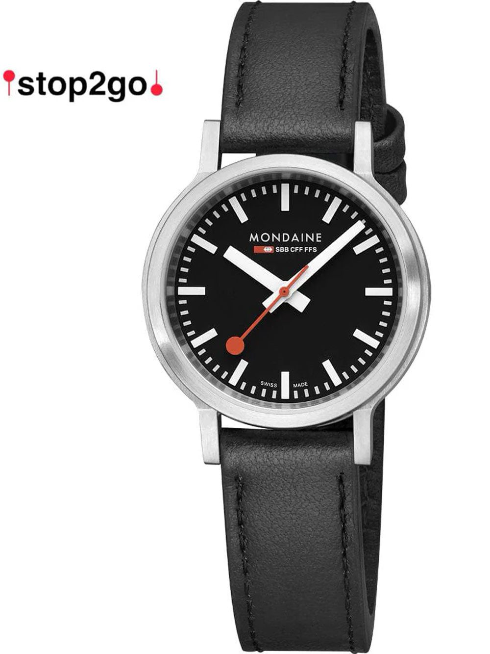 MONDAINE Quarzuhr Mondaine MST.34020.LBV.SET Damenuhr Stop2go 34mm 3ATM Mondaine MST.34020.LBV.SET Damenuhr Stop2go 34mm 3ATM