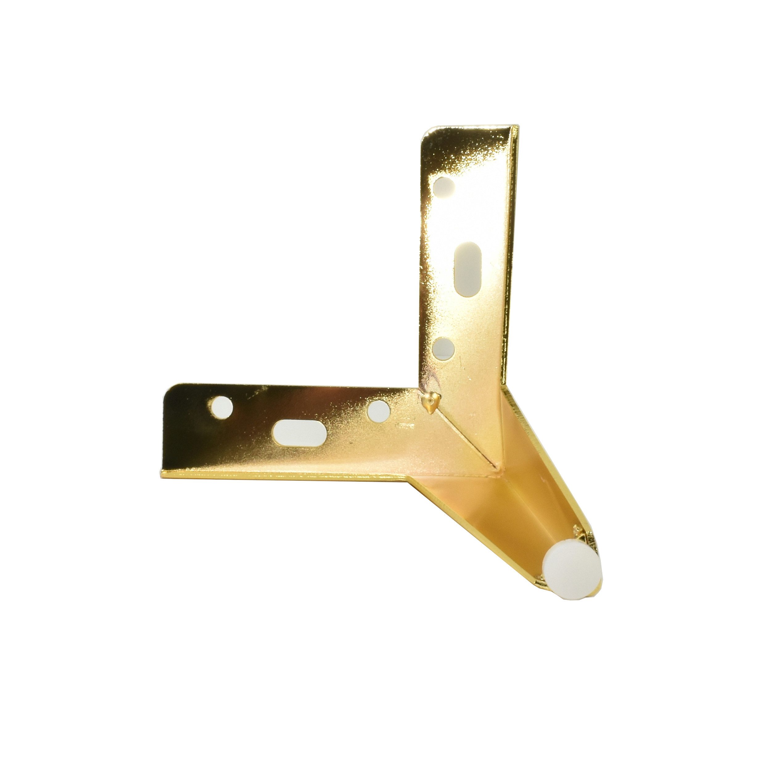 Prima-Online Möbelfuß Möbelfuß Gold 135mm Metall - Schrankfuß Sofafuß V-Form Design SL027, (1-St), Inklusive Bodenschonern, stabile V-Form, modernes Design