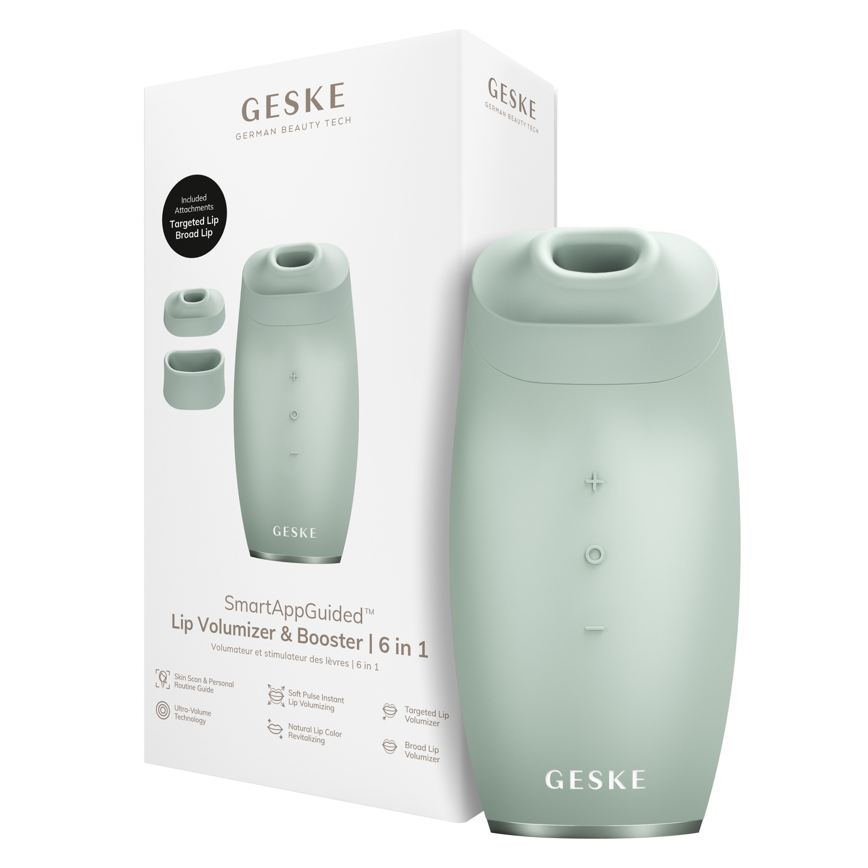 GESKE German Beauty Tech Lip-Booster SmartAppGuided™ Lip Volumizer & Booster 6 in 1, 4-tlg., Mit der GESKE App erhältst Du deine personalisierte Hautpflegeroutine.