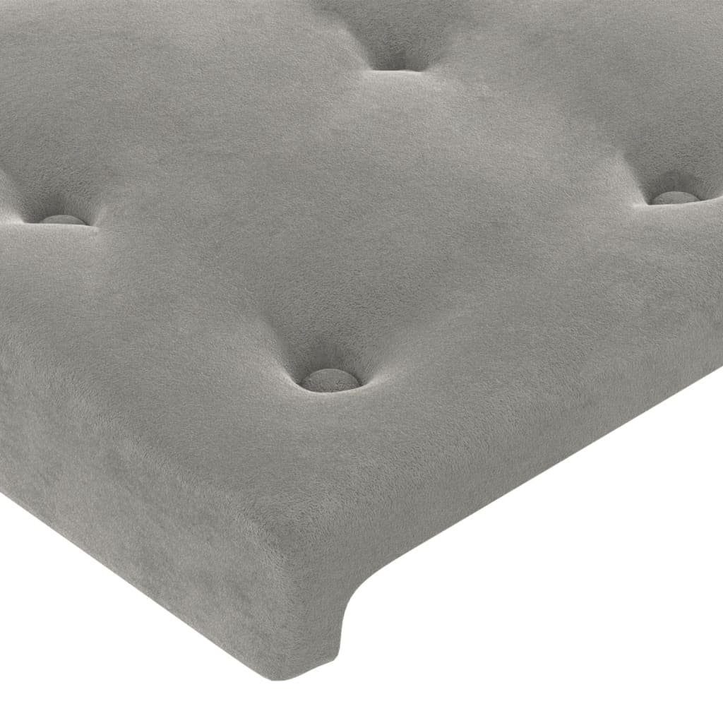 vidaXL Bett Kopfteil Hellgrau 90x5x78/88 cm Samt (1-tlg) – Bild 4 von 5