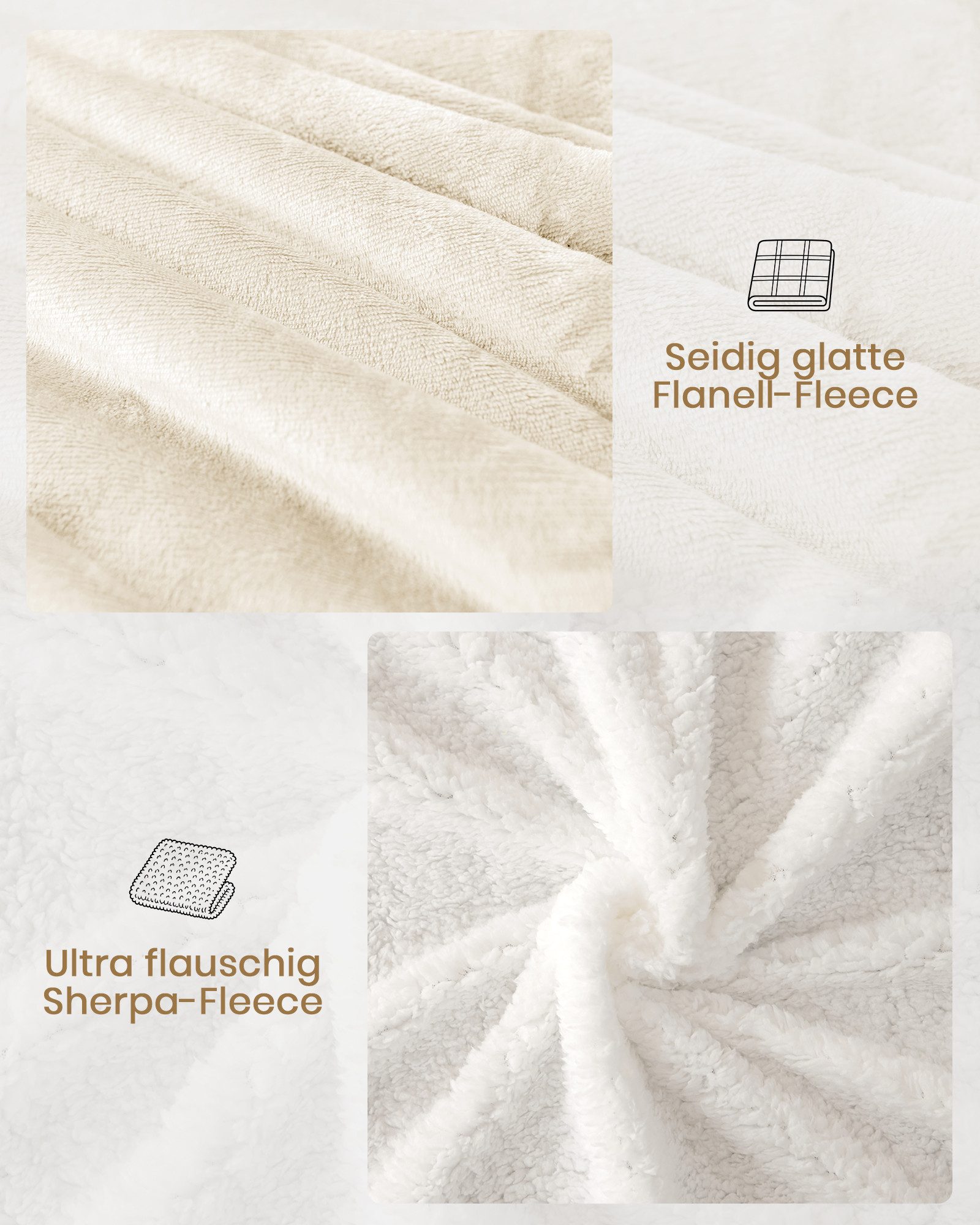 Wohndecke Sherpa-Fleece-Wohndecke, wendbar, kuschelig, warm, Grau, Einzelbett, Good Nite, Kuscheldecke, Polyester, für Zuhause und Reisen, grau, blau, schwarz – Bild 2 von 5