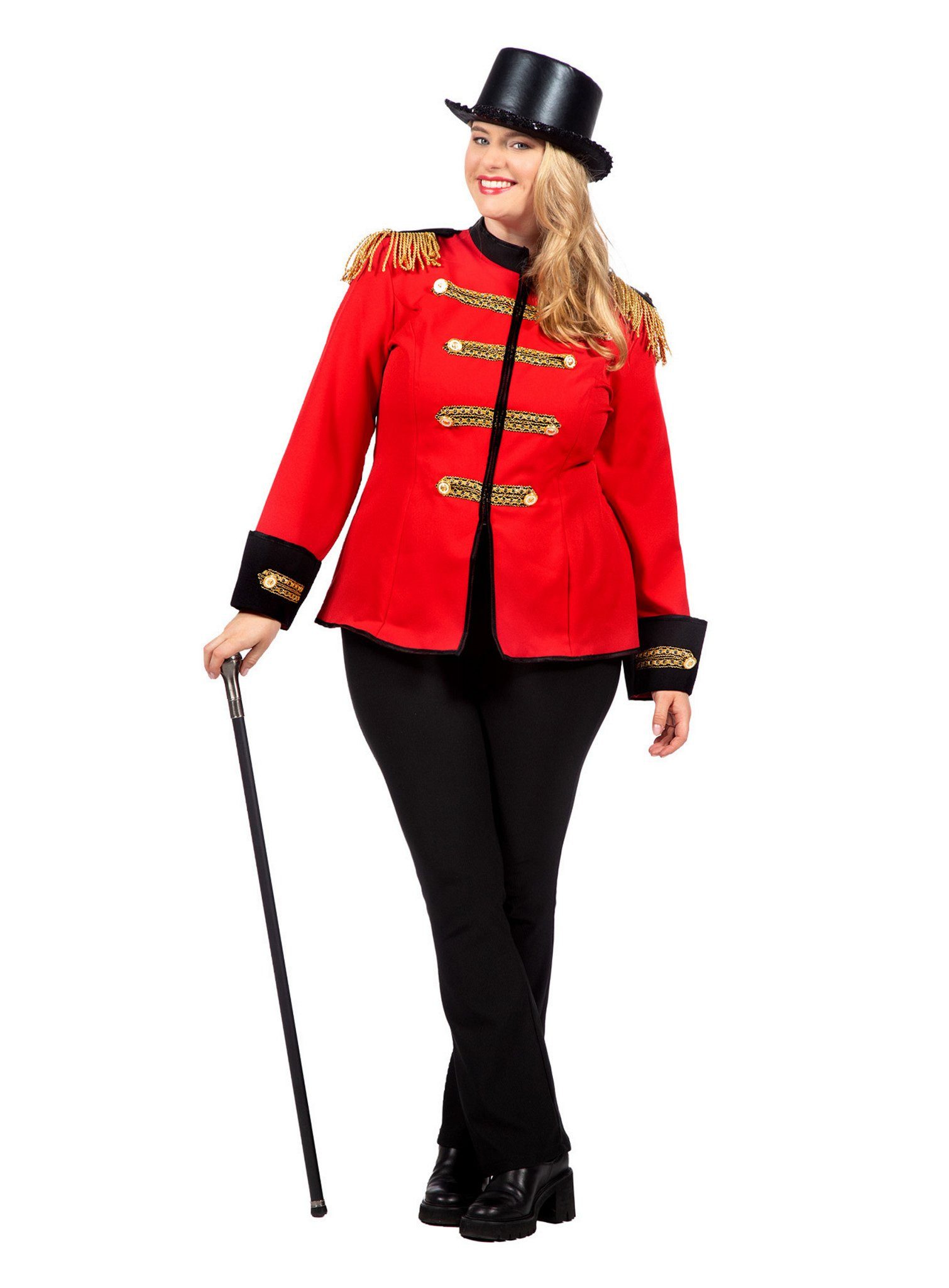 Metamorph Kostüm Zirkusdirektorin Jacke, Rote Damenjacke für Garde oder Zir günstig online kaufen