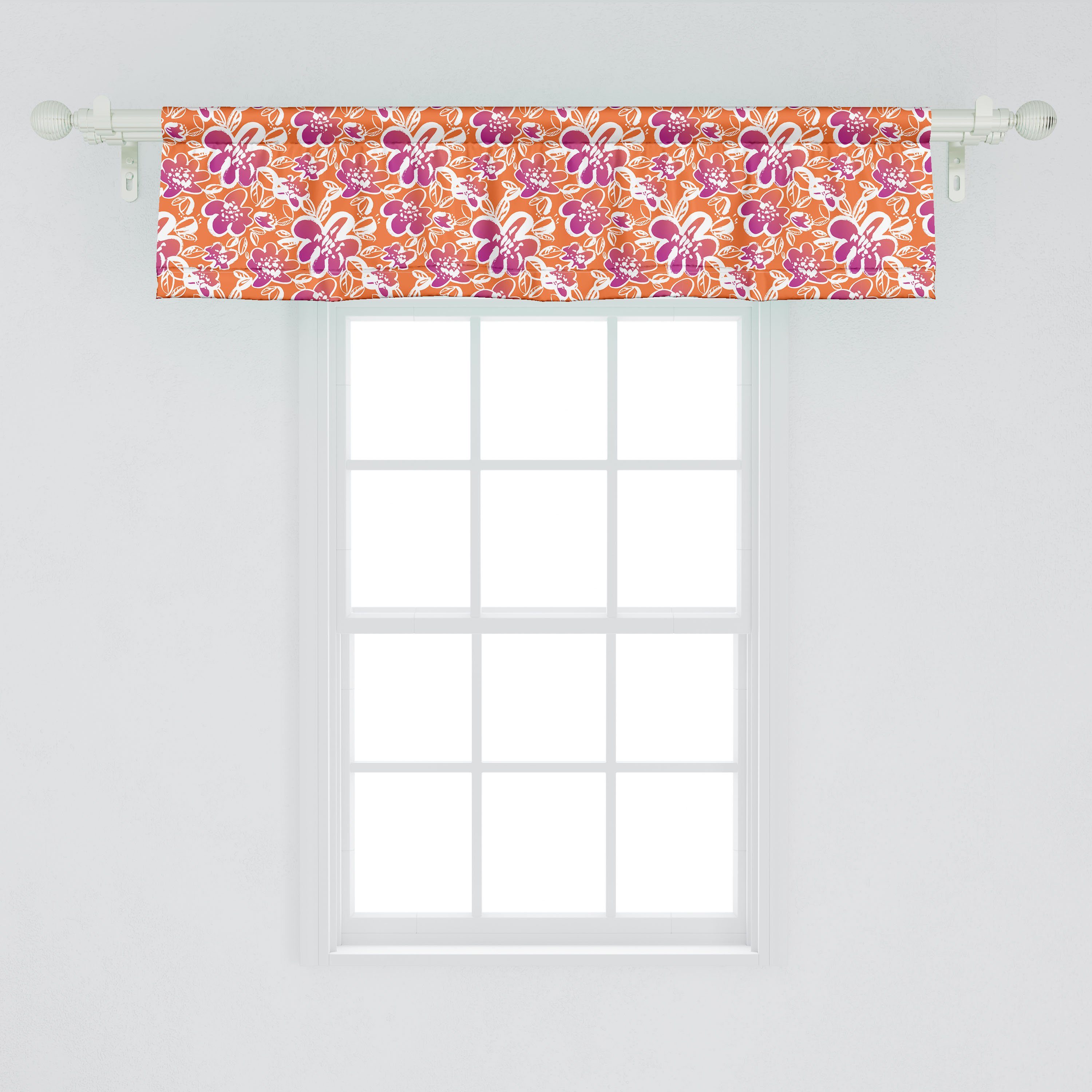 Hand Abakuhaus, Stangentasche, gezeichnete Vorhang Blumen mit Schlafzimmer Scheibengardine Blumen für Microfaser, Volant Dekor Küche