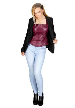 VALAIZA Shirttop Ärmelfreies Ledertop: Stiloso, echtes Leder, trendiger Look Lila Echtes Lamm Nappa Leder