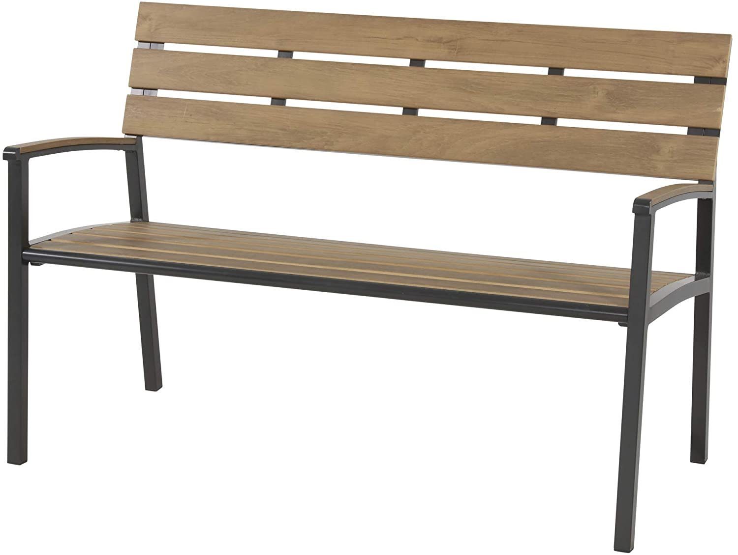 Lesli Living Gartenbank Bank Sitzbank AREZZO Teak-Look max. Tragegewicht 200kg