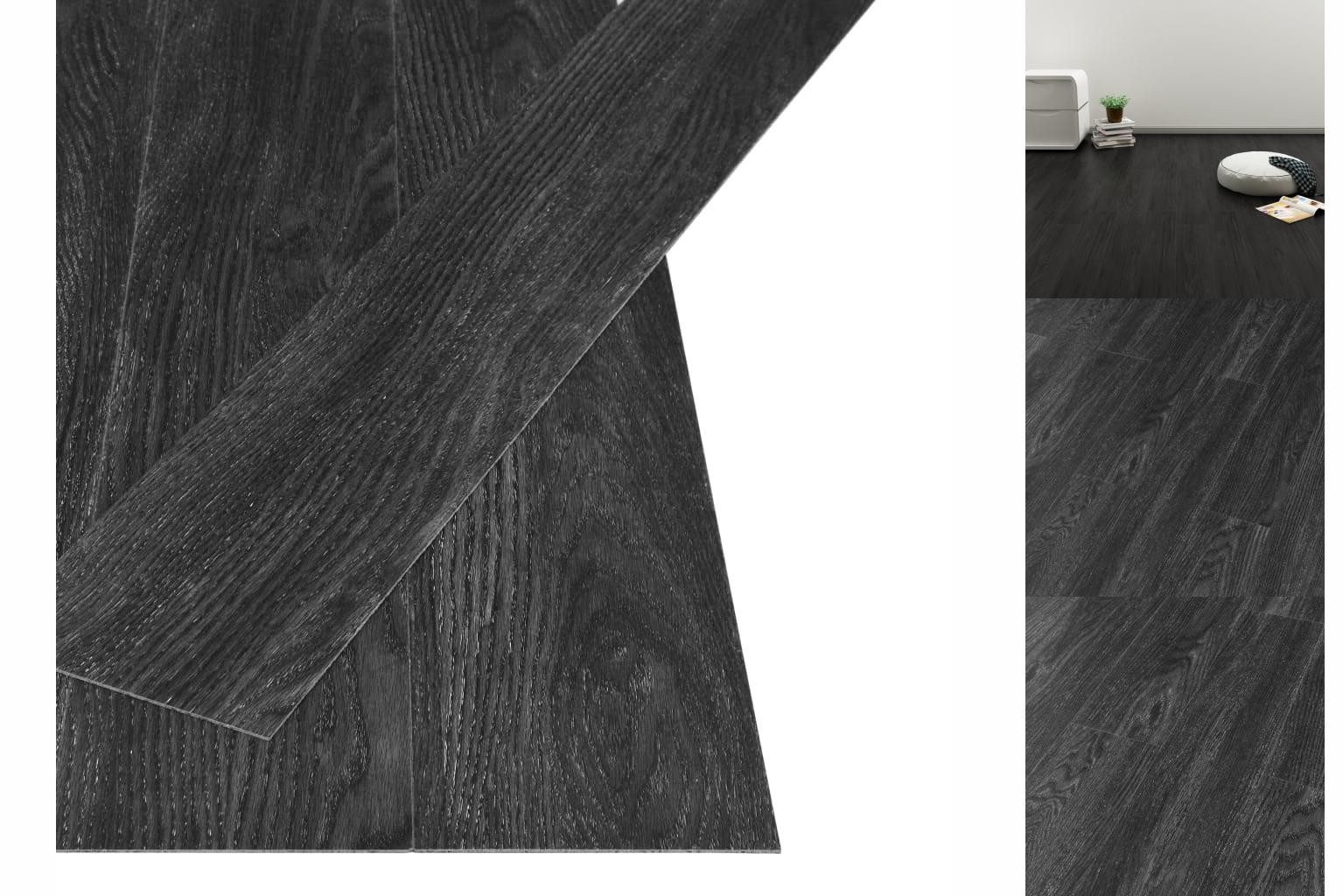 vidaXL Laminat PVC Laminat Dielen Selbstklebend 4,46 m² 3 mm Eiche-Anthrazit Vinylbod
