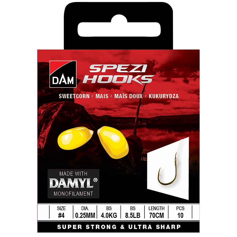 DAM Fishing Feederhaken Vorfachhaken Spezi Sweetcorn Mais Grundangeln, Posenangeln, Allround, (Spar-Set), Allround einsetzbar für alle Friedfische