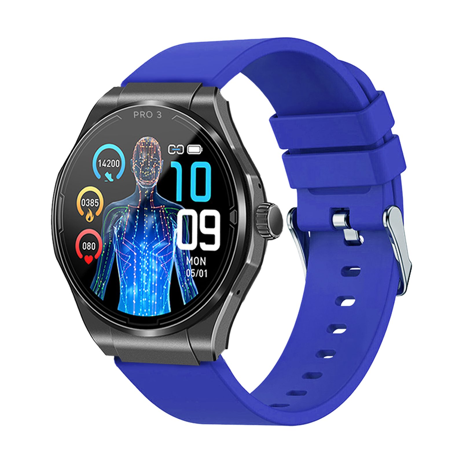 Knauermann PRO 3 (2024) Gesundheitsuhr mit Telefon & Notruffunktion Smartwatch, Bluetooth