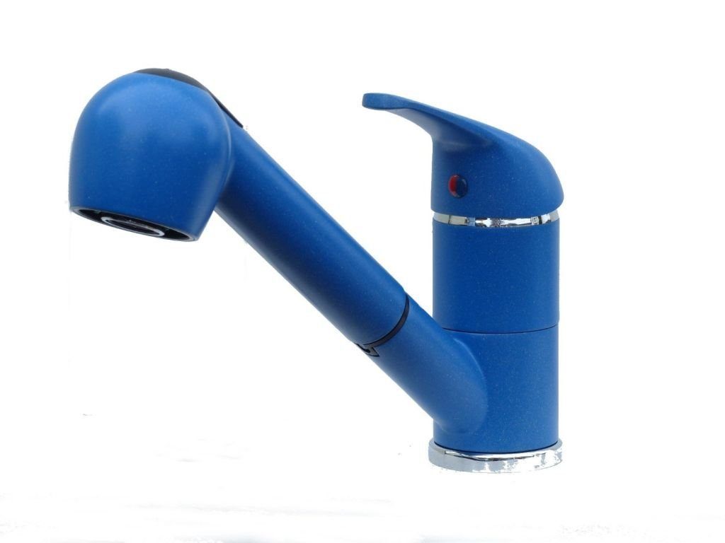 WAGNER design yourself Brause, mit Küchenarmatur blau Küchenarmatur farbig Niederdruck