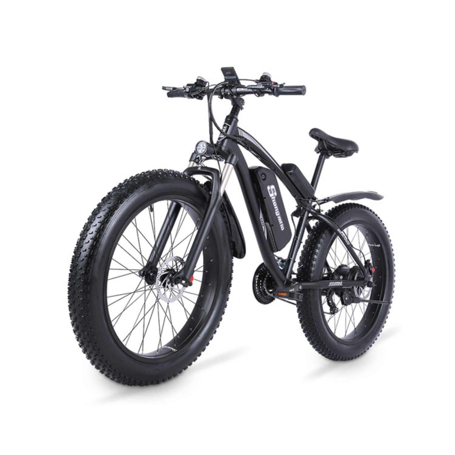 Shengmilo E-Bike MX02S 17AH 35km/h, Wiederaufladbare Shimano mit Mit Heckmotor, Heckrahmen Wh TX55 Batterieladegerät für Schaltwerk, Kettenschaltung, 17,00 Mountainbikes (Set, Luftpumpe), 7 alle Mit Elektrische Batterien, Gang Geländearten