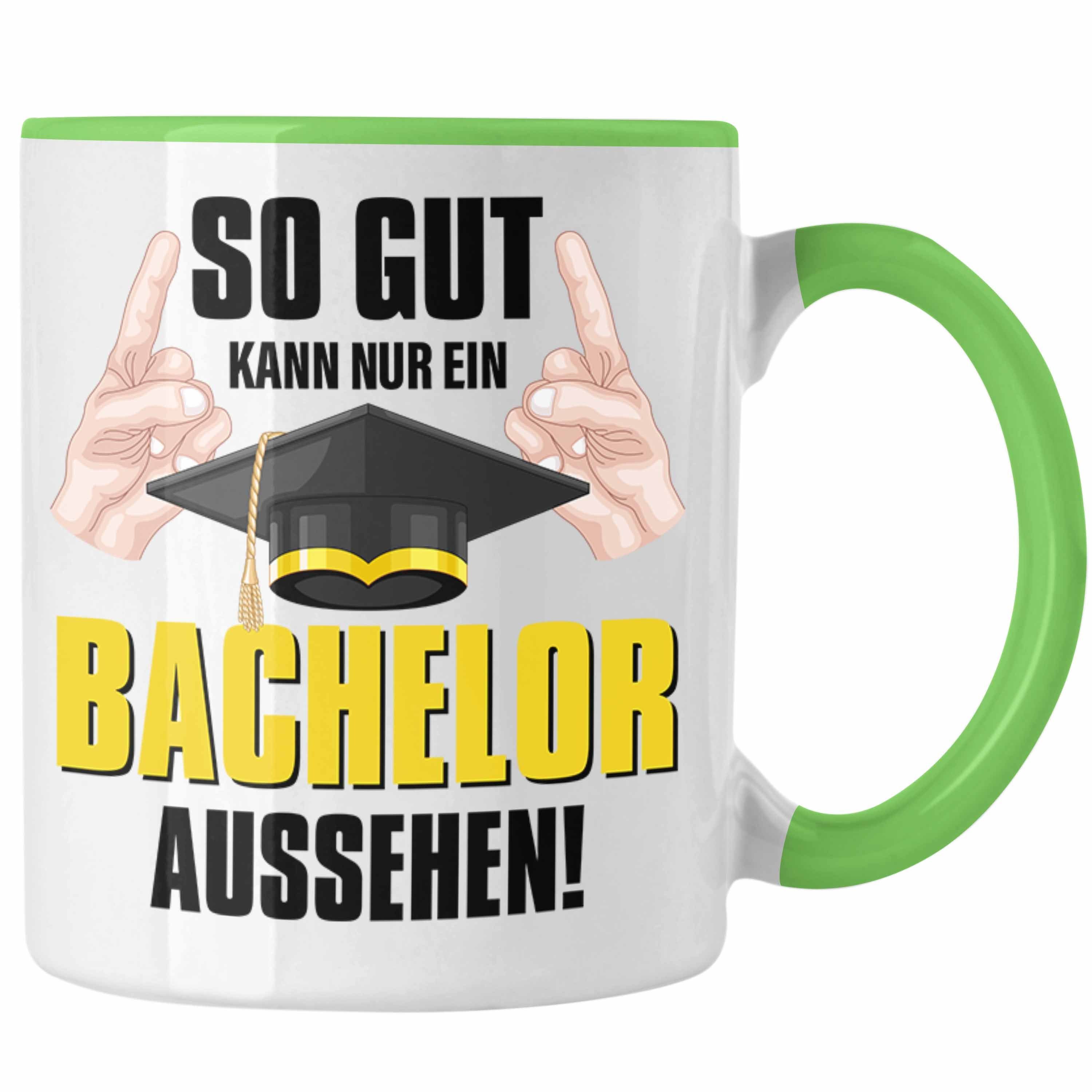 Trendation Tasse Trendation - Bachelor Abschluss Geschenk Tasse Prüfung Bestanden Uni Graduation Geschenkidee - So Gut Kann Nur Ein Bachelor Aussehen Grün | Teetassen