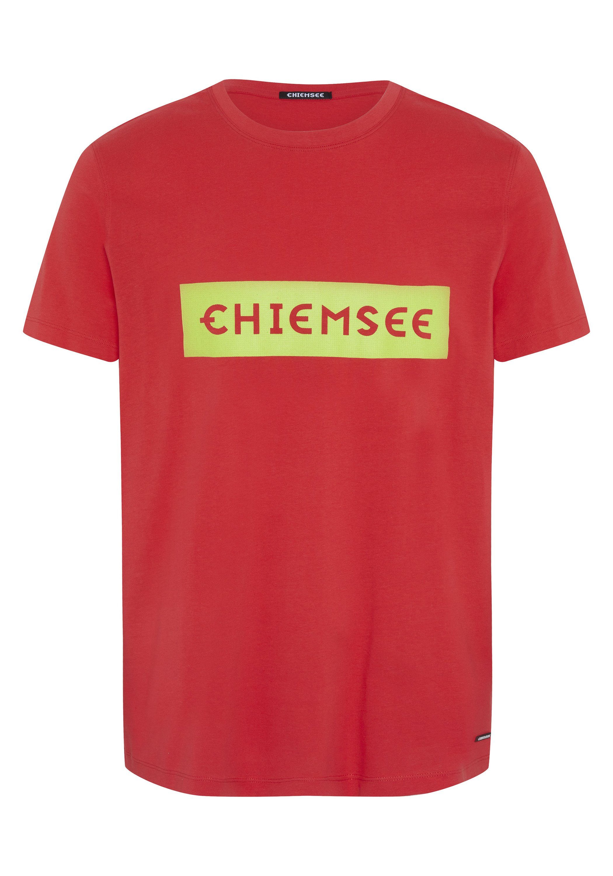 Chiemsee Print-Shirt T-Shirt mit plakativem 17-1663 1 Bittersweet Markenschriftzug