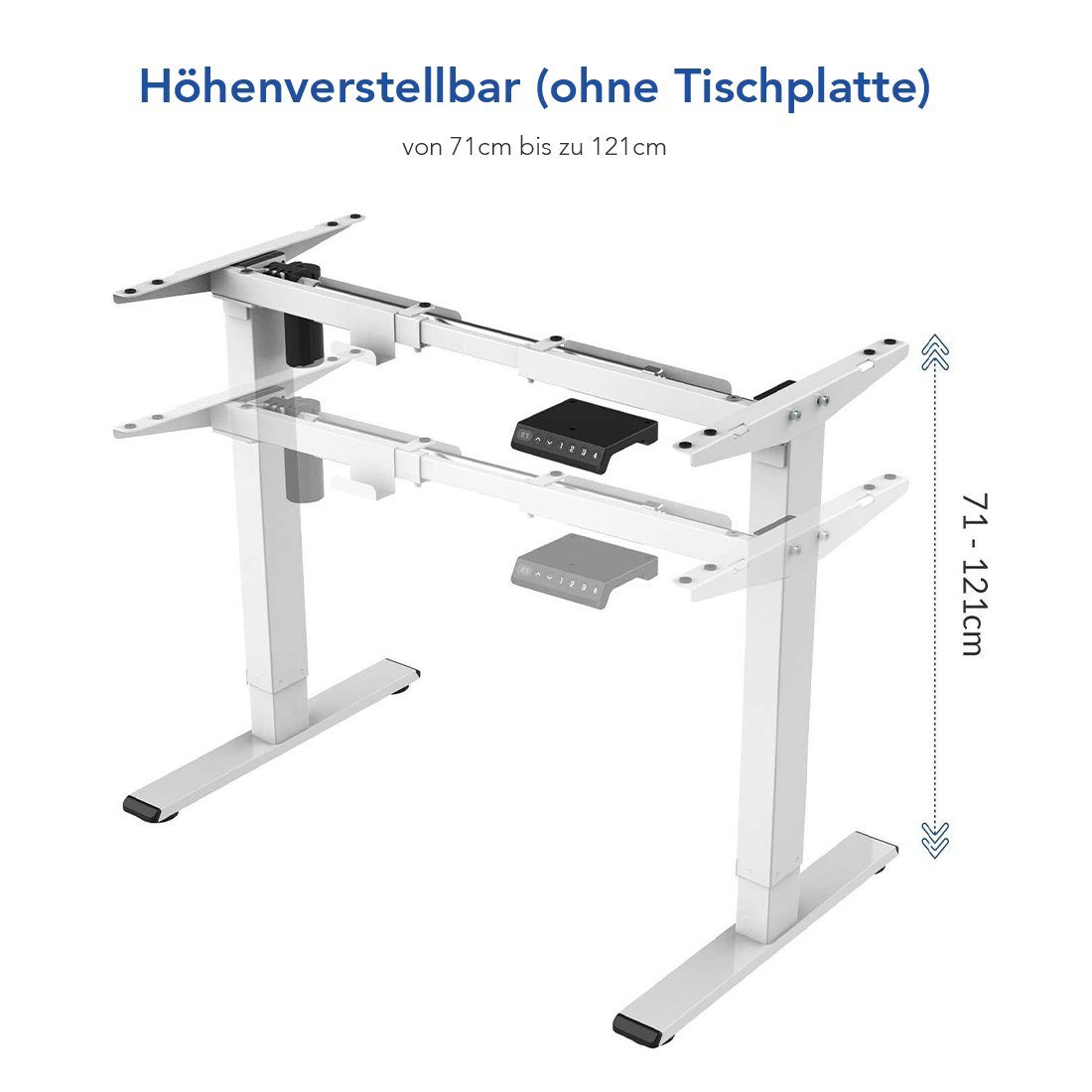 Tischgestell FLEXISPOT EG1, Elektrisch EG1/EF1/EP1 (1-St), grau/schwarz/weiß höhenverstellbares Schreibtisch