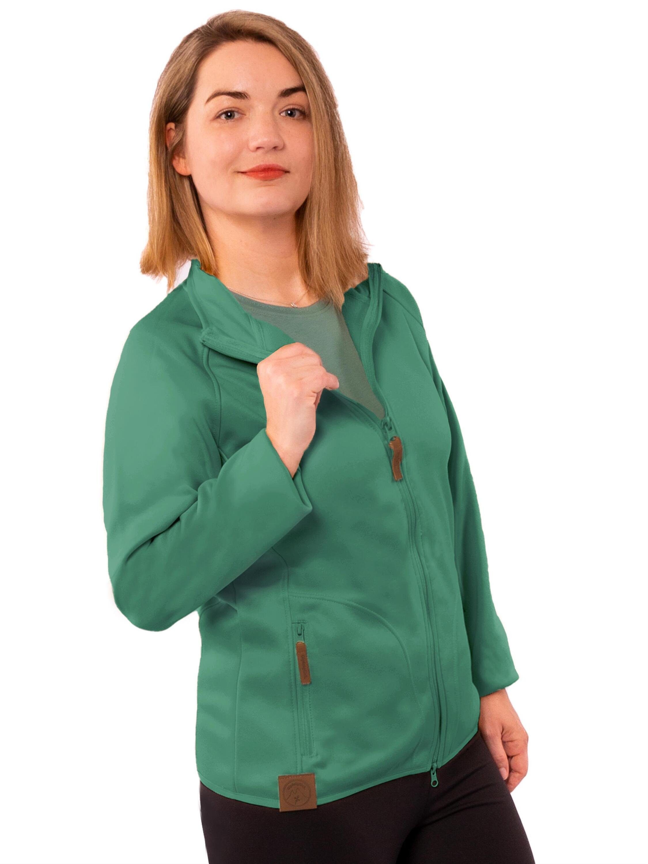 Gipfelglück atmungsaktiv Softshelljacke für Green Tamara Damen,