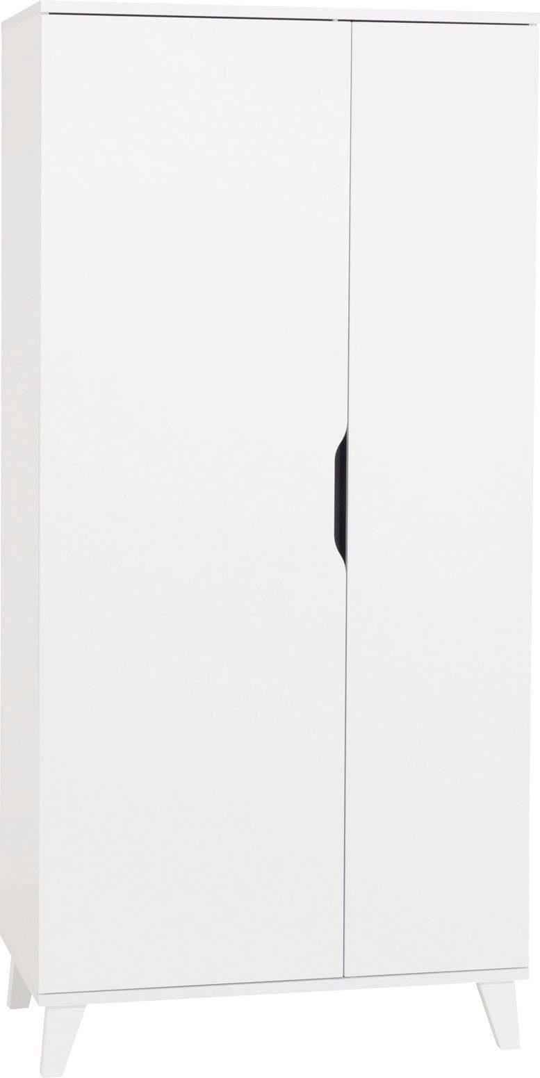 Home affaire Kleiderschrank MICHA, Kinderschrank, Füße aus Massivholz (B/H/T ca. 95/200/52cm) viel Stauraum durch extra viele Einlegeböden