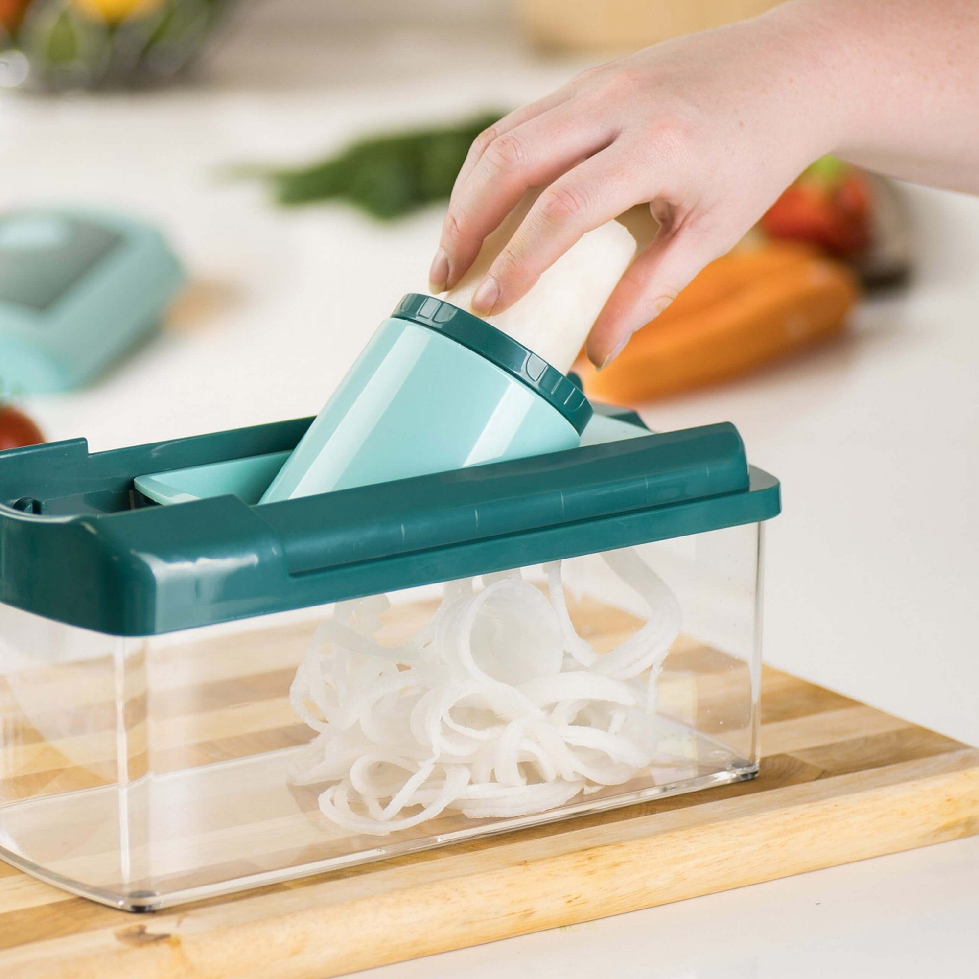 Genius Gemüseschneider Nicer Dicer Fusion Julietti, Set 16-tlg., mintgrün, zahlreiche Zubereitungsmöglichkeiten