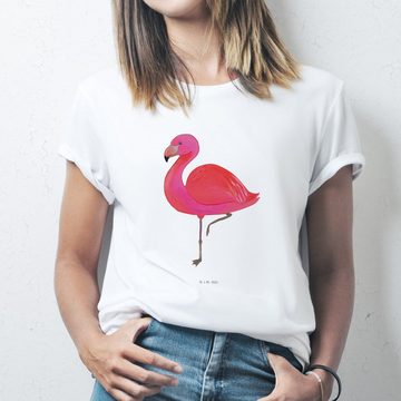 Mr. & Mrs. Panda T-Shirt Flamingo Classic - Weiß - Geschenk, glücklich, Frauen, stolz, rosa, e (1-tlg)