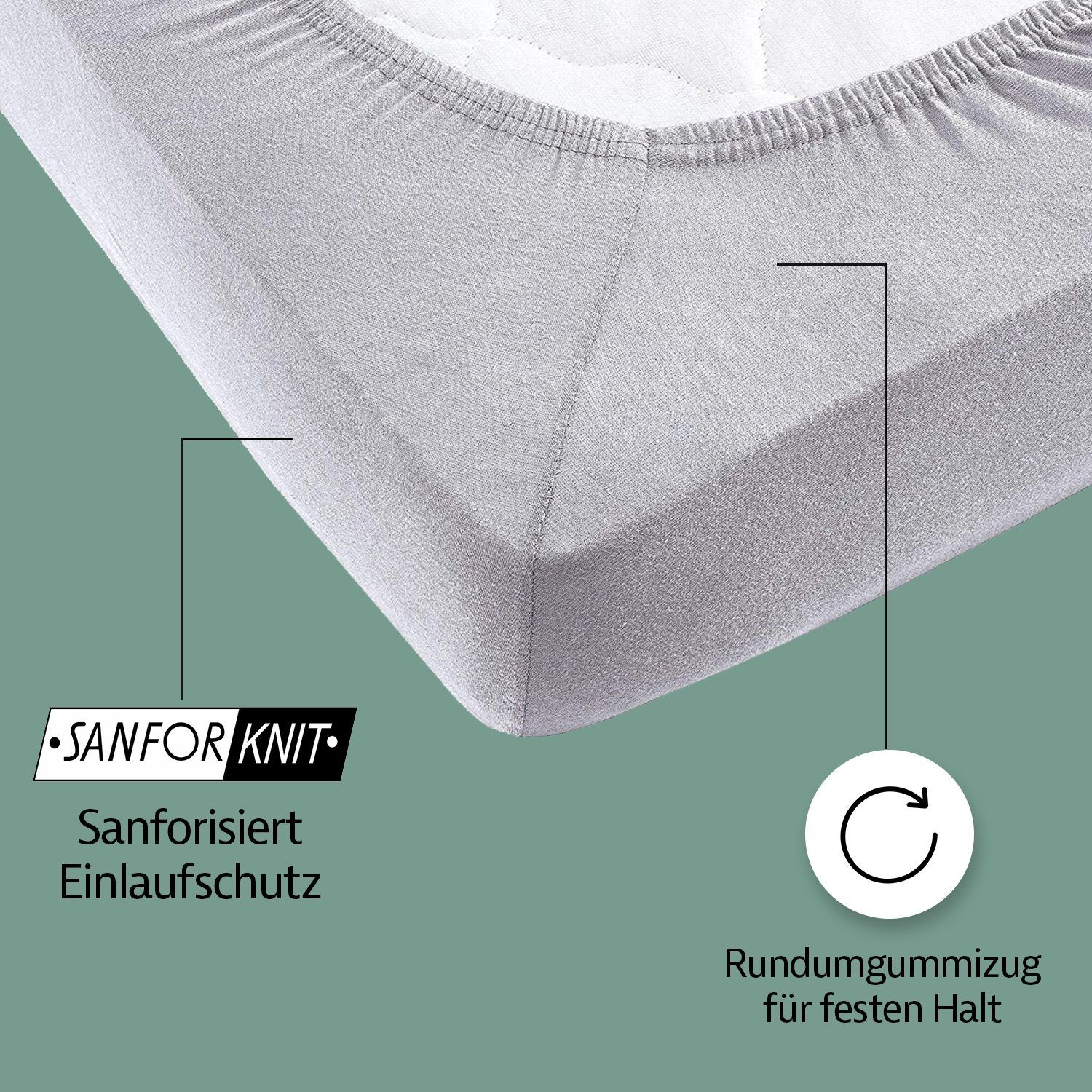 Zestri Spannbettlaken Jersey für normale Matratzen, Boxspringbett, Wasserbe günstig online kaufen