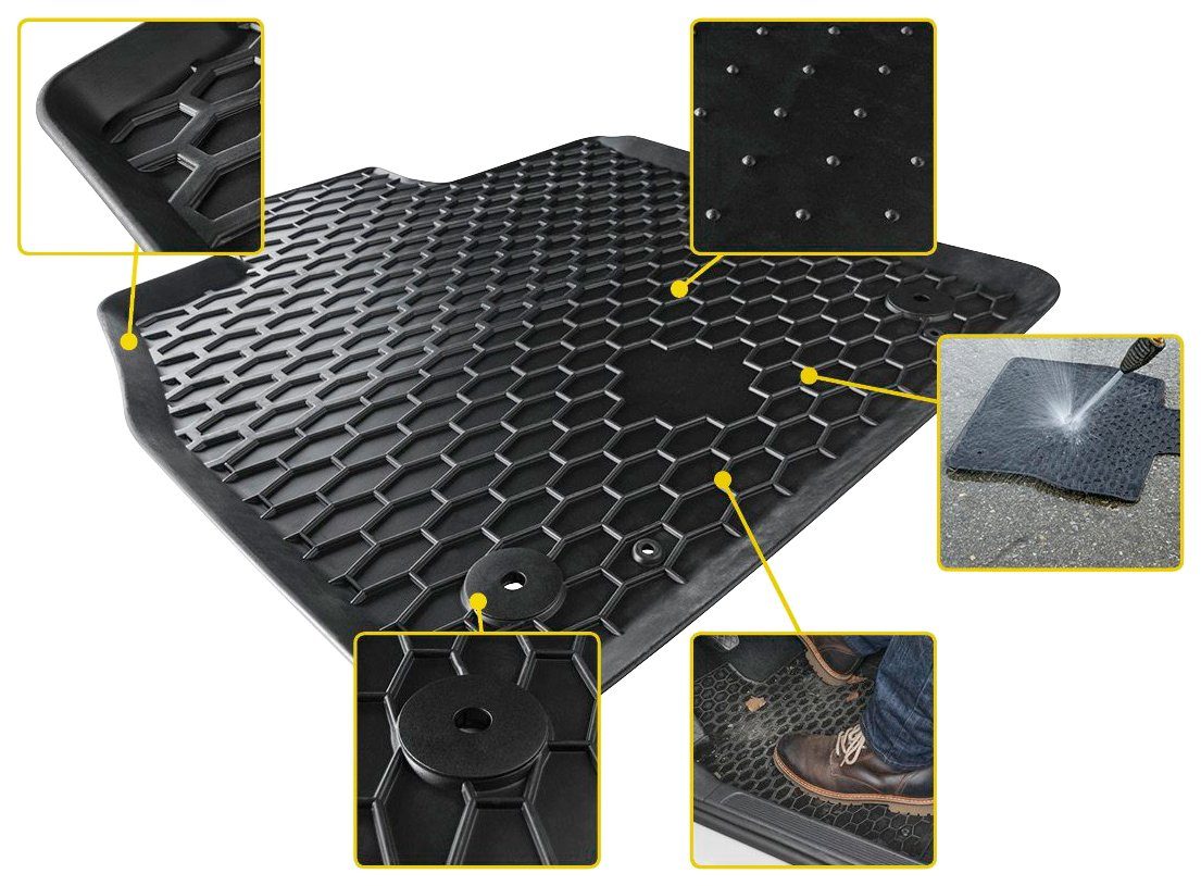 WALSER Passform-Fußmatten (4 St), für Alhambra, Seat, Alhambra, Sharan VW 2010-Heute Großr.lim., Seat für VW Sharan