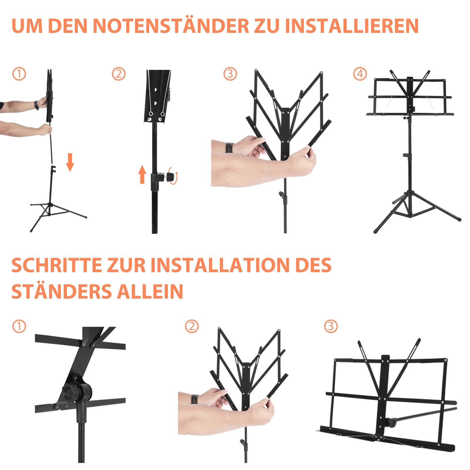 Youyijia Notenpult Notenständer aus Metall, faltbar, höhenverstellbar, Notenständer, (1-tlg)