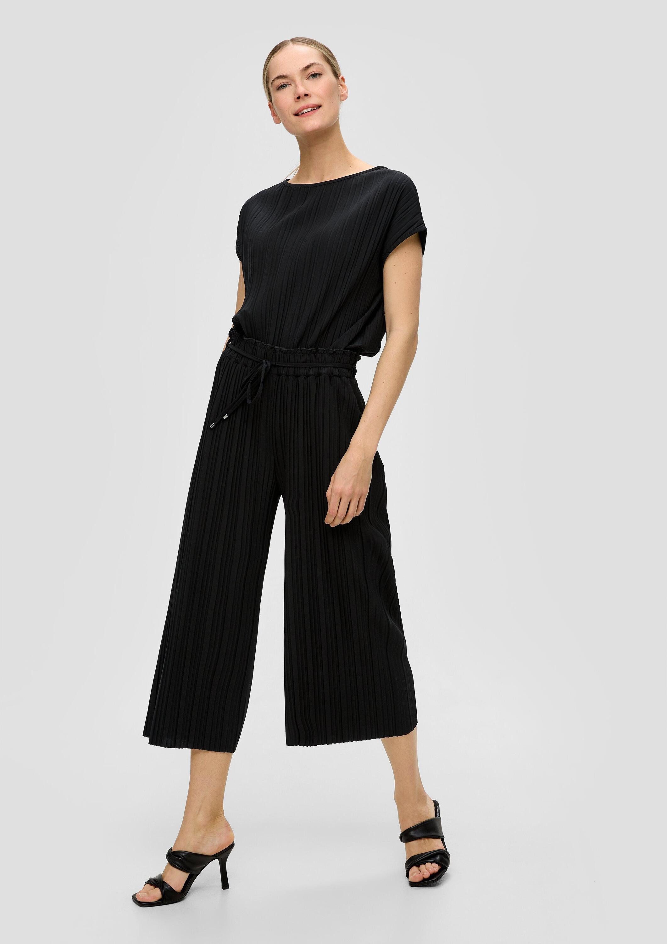 s.Oliver Culotte Hose Plissierte Hose mit Wide Leg