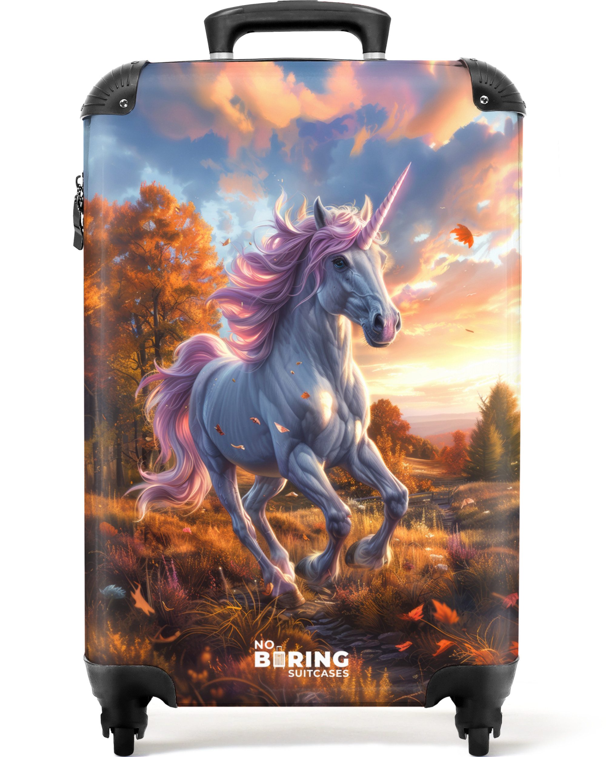 Kinderkoffer Galoppierendes Einhorn in der Herbstwelt 55x35x20cm