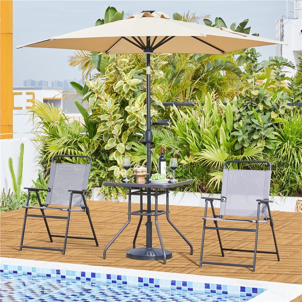 Yaheetech Gartentisch mit Schirmloch 70 × günstig online kaufen