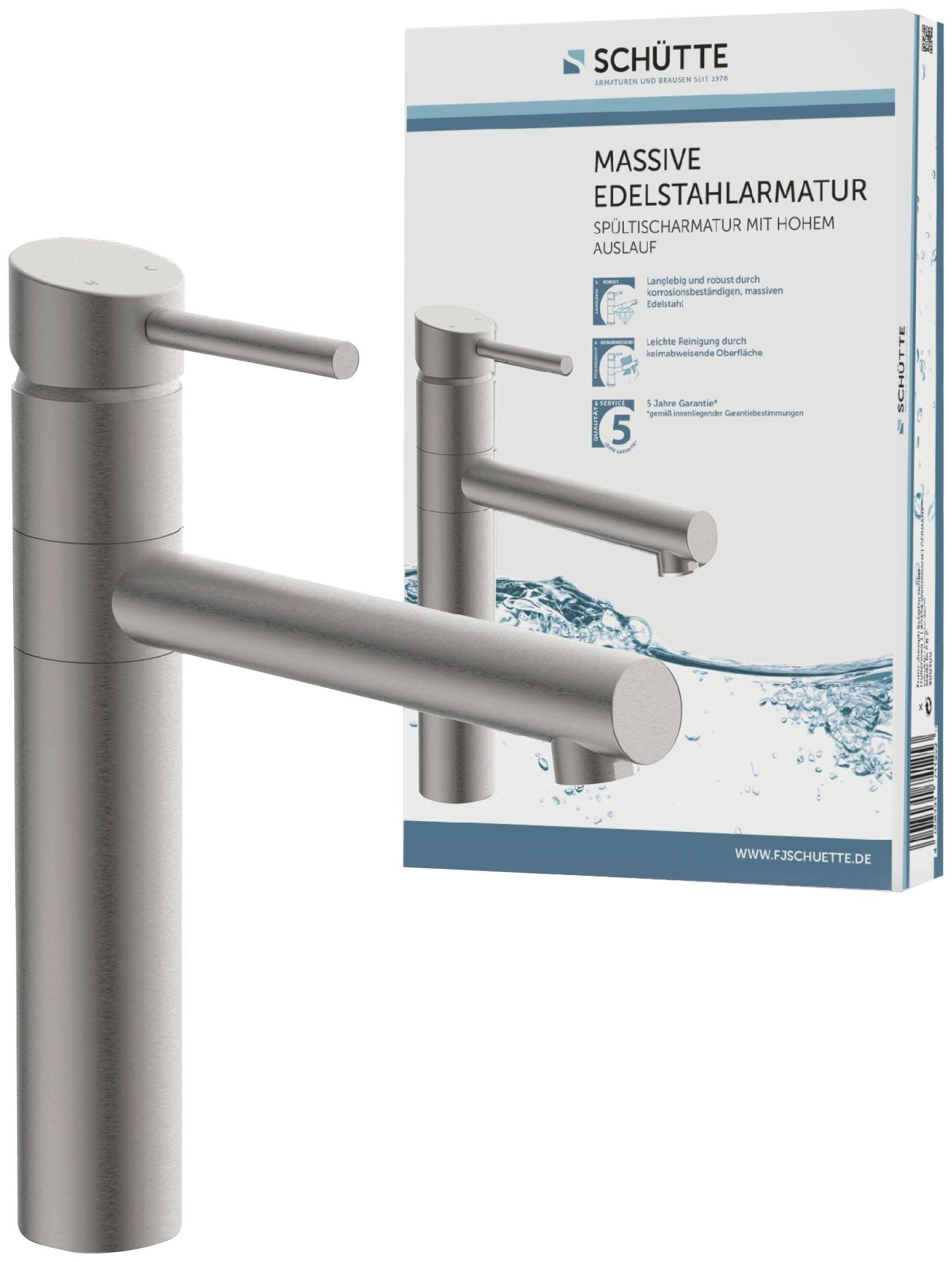 Schütte Spültischarmatur BRISTOL Edelstahl massiv, 360° schwenkbarer Wasser günstig online kaufen