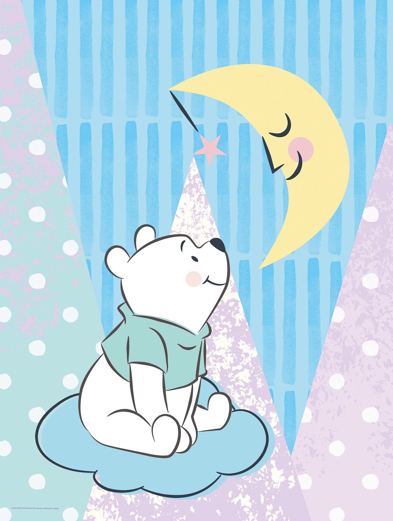 Komar Bild Winnie the Pooh Moon, Disney (1 St), Wandbild zur Dekoration im Kinderzimmer - ohne Rahmen