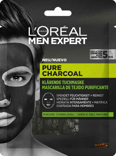 L'ORÉAL PARIS MEN EXPERT Gesichtsmaske »Pure Charcoal Tiefenreinigende Tonerde«, beseitigt Hautunreinheiten & klärt das Hautbild