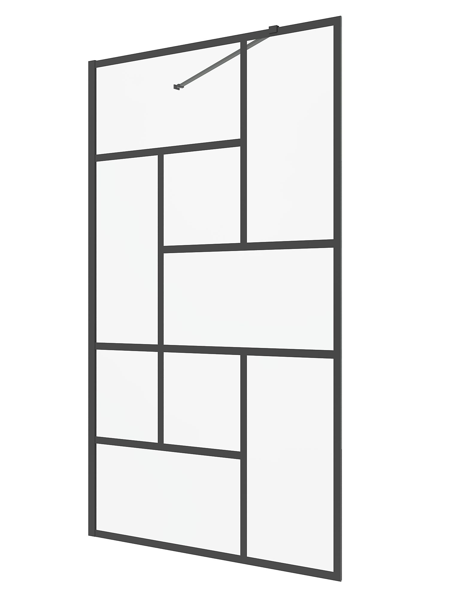 AQUABATOS Walk-in-Dusche Duschwand schwarz matt Glas günstig online kaufen