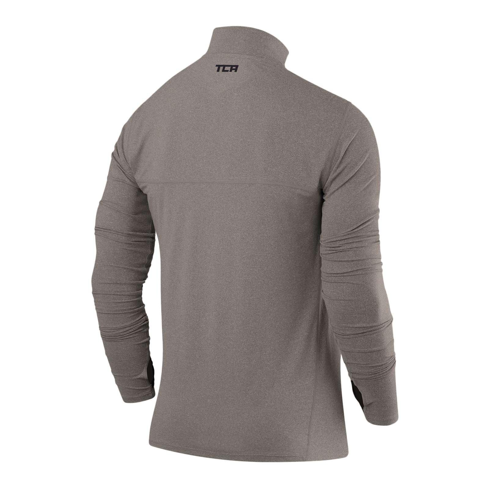 TCA Trainingsshirt TCA Herren Langarm Laufshirt mit Reißverschluss - Dunkel günstig online kaufen