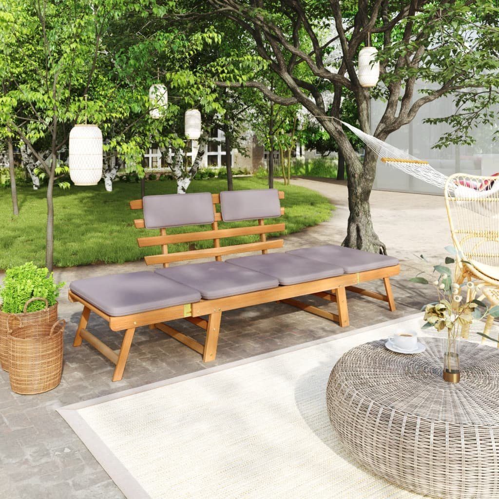 vidaXL Gartenbank »2-in-1 Gartenliege mit Auflage 190 cm Massivholz« online  kaufen | OTTO