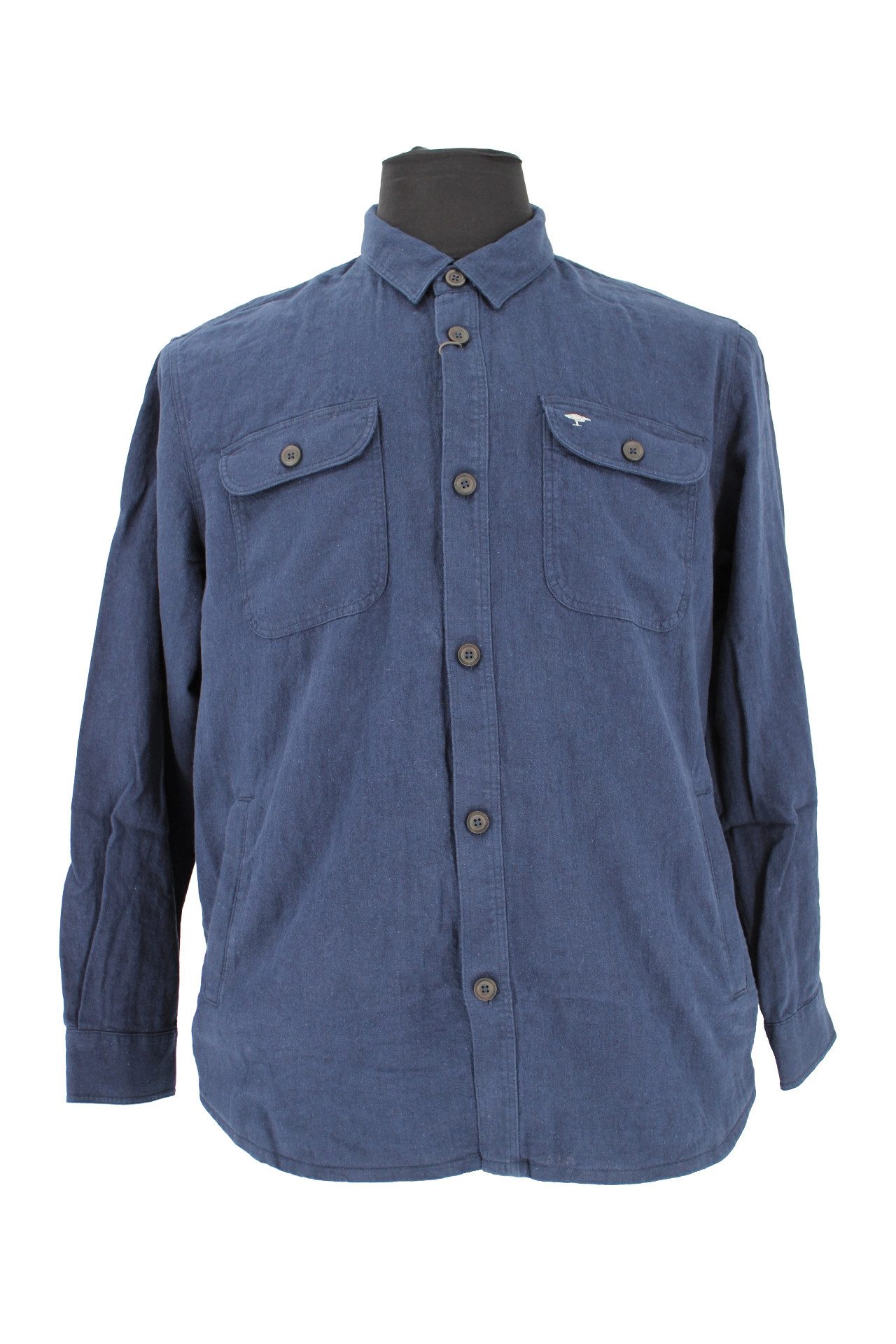 FYNCH-HATTON T-Shirt FYNCH-HATTON Herrenjacke Blau ? Freizeitjacke mit Brusttaschen, Hemdja