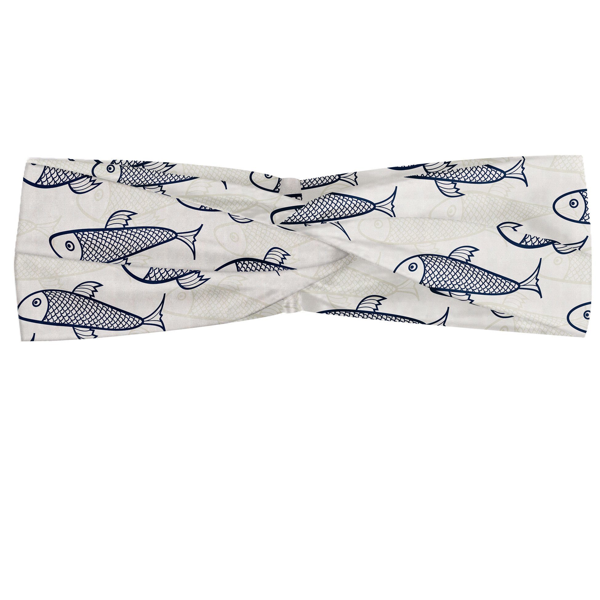 Abakuhaus Stirnband Elastisch und Angenehme alltags accessories Fisch Aquarium Doodle Scales