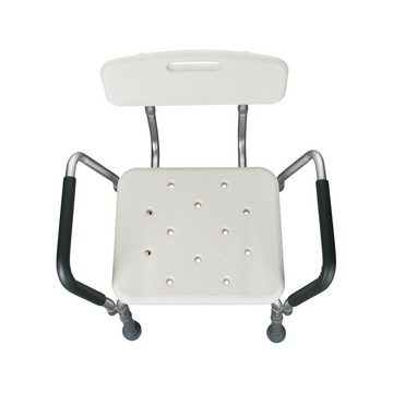 flexilife Duschhocker Duschsitz Duschhocker mit Rückenlehne und Armlehne - 110 kg belastbar