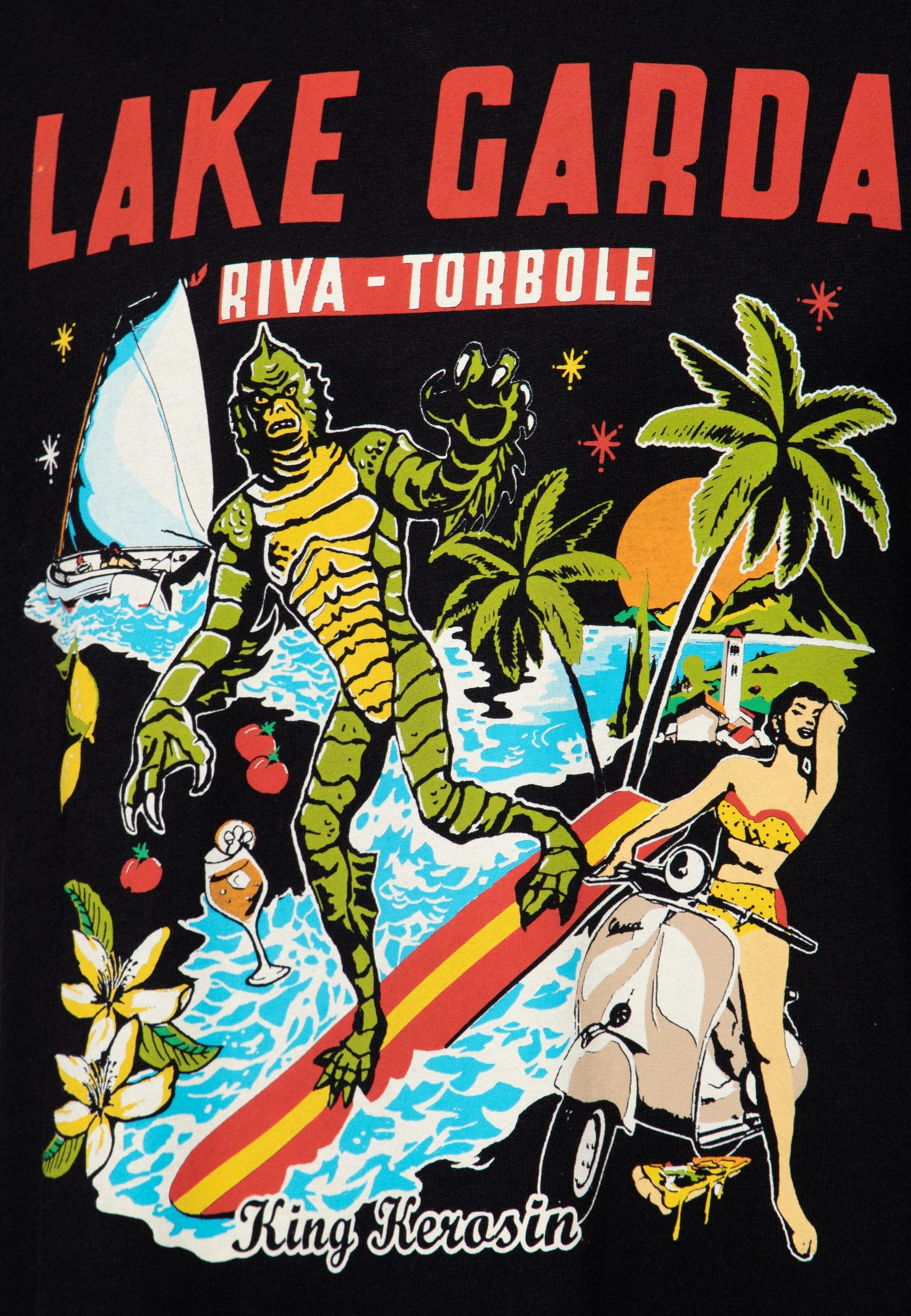 KingKerosin Print-Shirt Lake Garda mit Artwork-Print – Bild 4 von 4