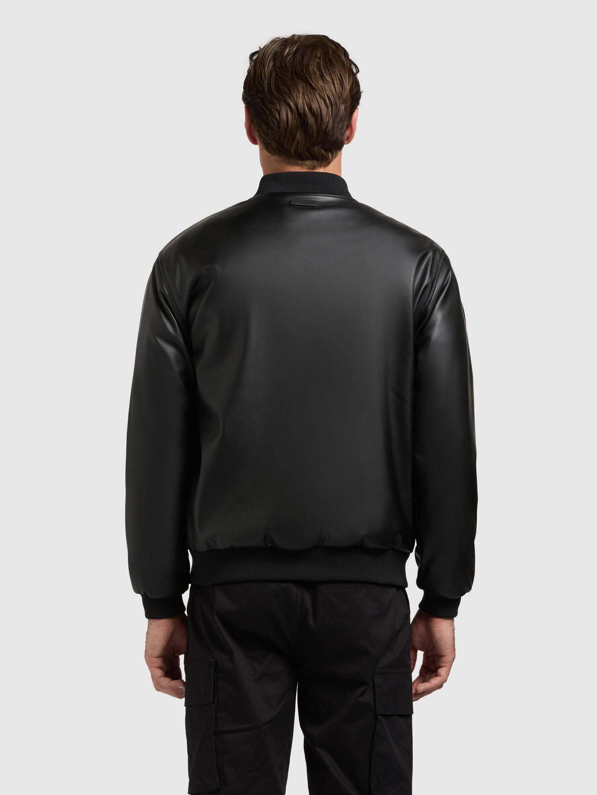 khujo Bomberjacke Cale Lässige Herren Kunstlederjacke