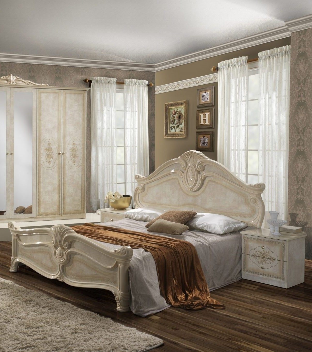 Interdesign24 Schlafzimmer-Set Alba, (6-Teilig, im kunstvoll verzierten Bar günstig online kaufen