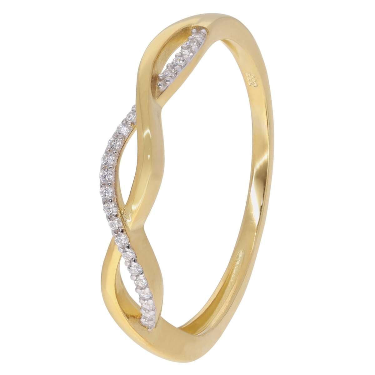 Glizz Goldring GL8764, Damenring 333 Gold (8 Karat) Zirkonia-Ring