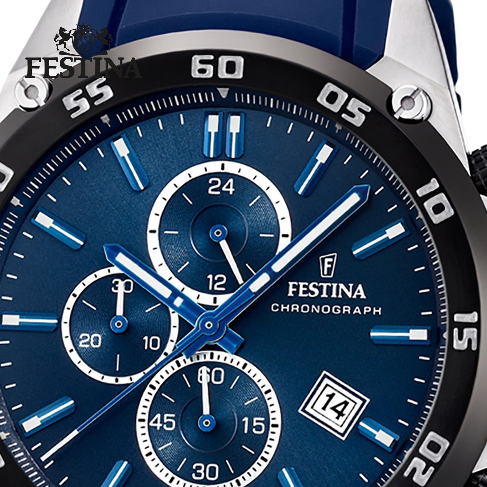 Festina Quarzuhr Festina Herren Uhr F20330/2 Analog PUR, (Analoguhr), Herren Armbanduhr rund, PURarmband blau