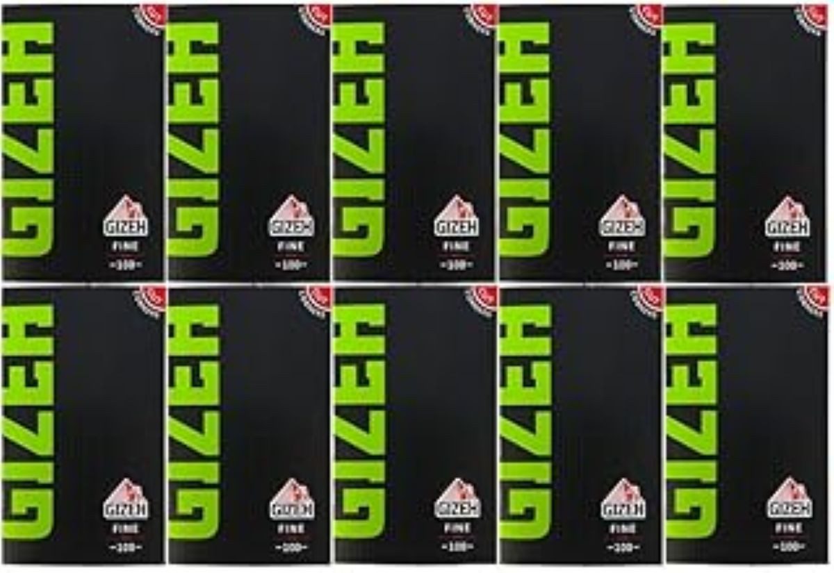 Gizeh Feinpapier 10x 50 Blatt Fine Black Blättchen aus 100 % Flachshanf, Blättchen zum Selbstdrehen
