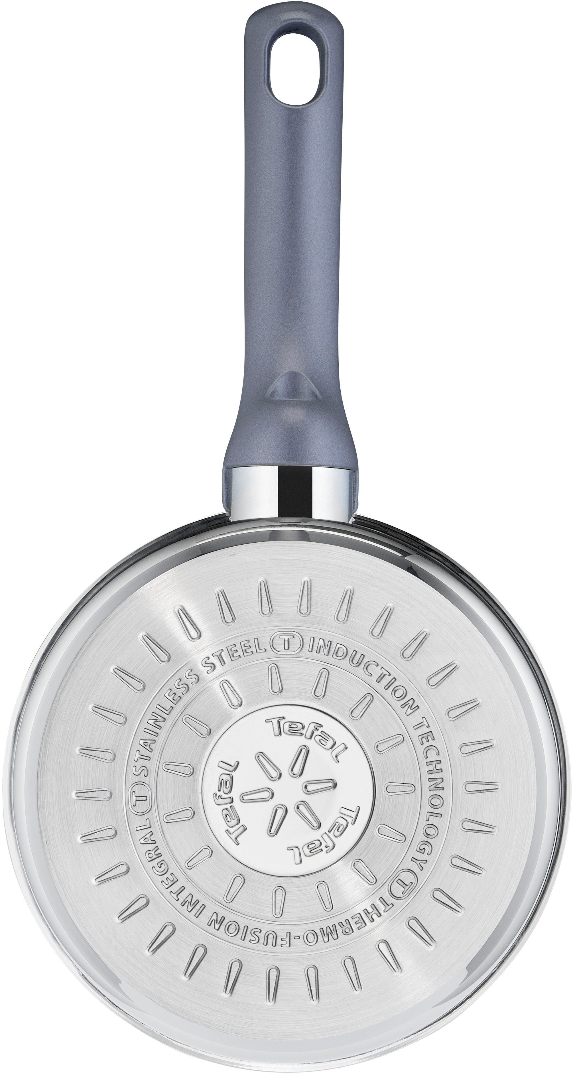 Tefal Kasserolle Daily Cook, Edelstahl (2-tlg), 16 cm, Ausgießhilfe, Messmarkierungen, Induktion, backofenfest