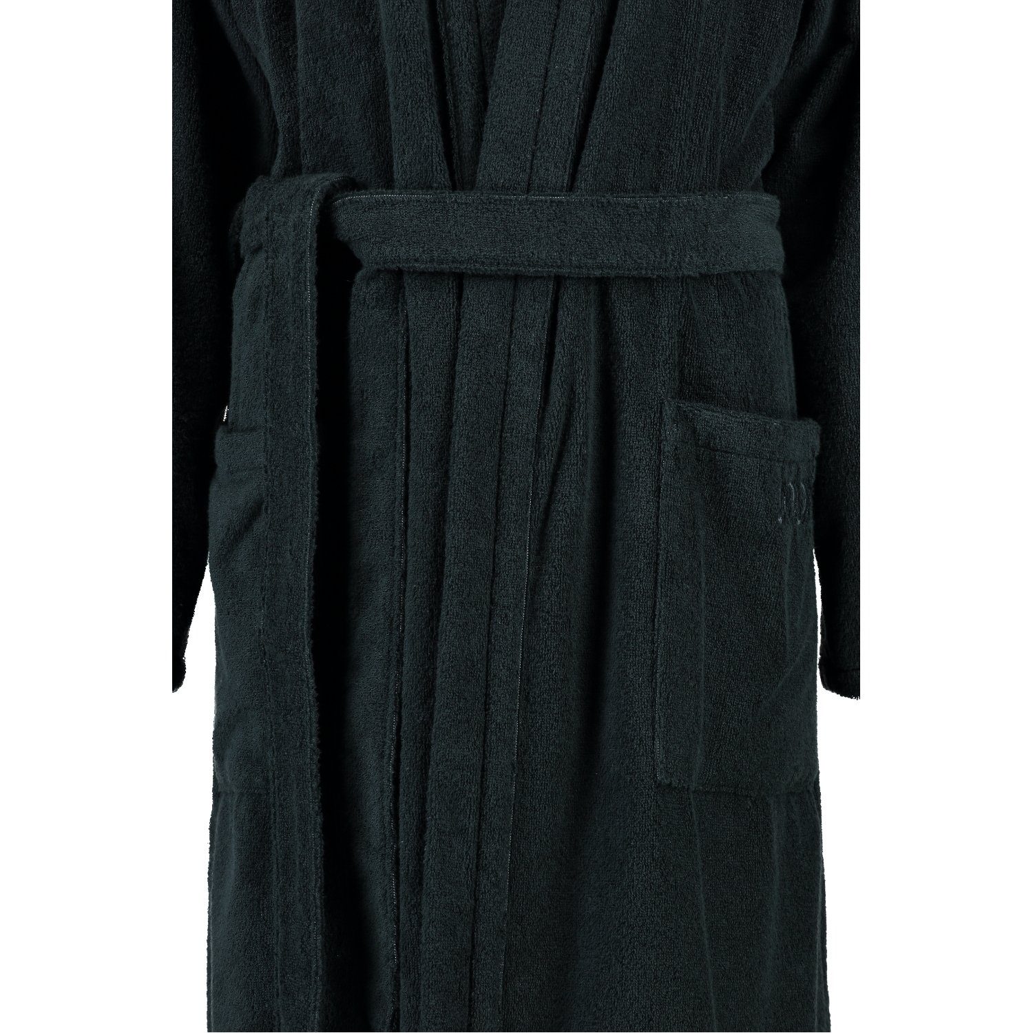 (97) Damenbademantel Schwarz Baumwolle Kimono Frottier, 100% Kimono, Joop! 1616 Classic
